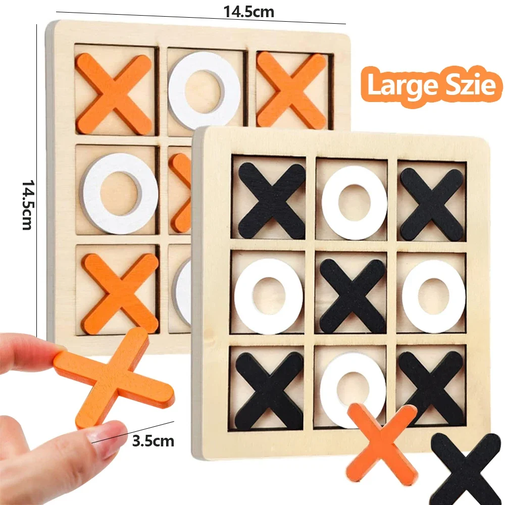 Party Games Kids Indoor - Wooden XO Tic Tac Toe Game