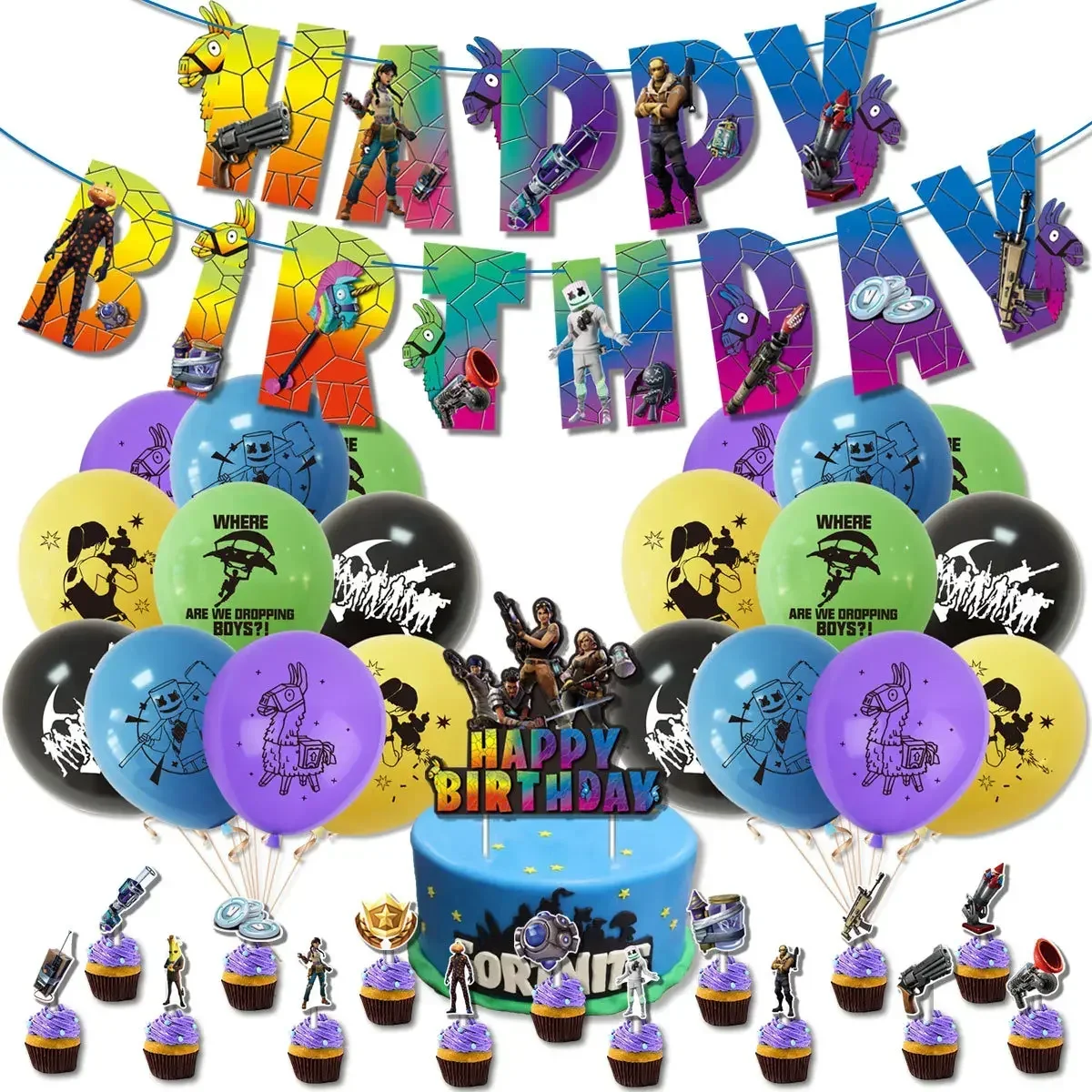 Party Games Adult Birthday - Hot Game Fortnite Theme DIY Balloons
