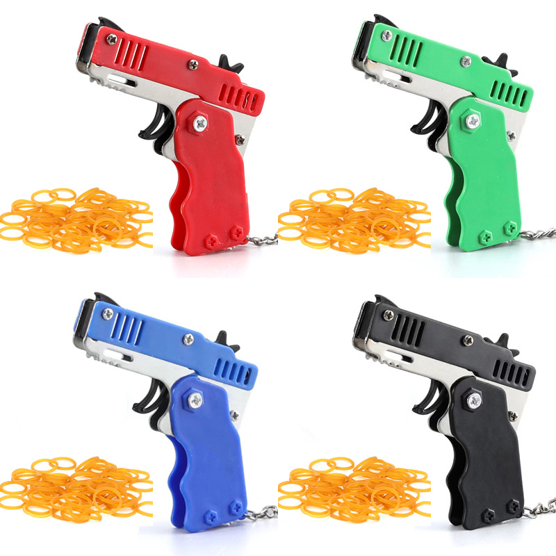Party Games Gender Reveal - Mini Keychain Rubber Band Gun Toy