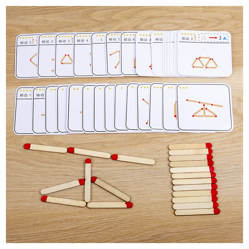 Party Games Kids Indoor - Montessori Matches Puzzles Game Wooden Toys