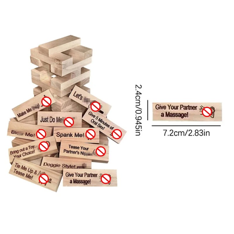 Party Games Ideas For Adults - 48 PCS Block Tower Game Couple