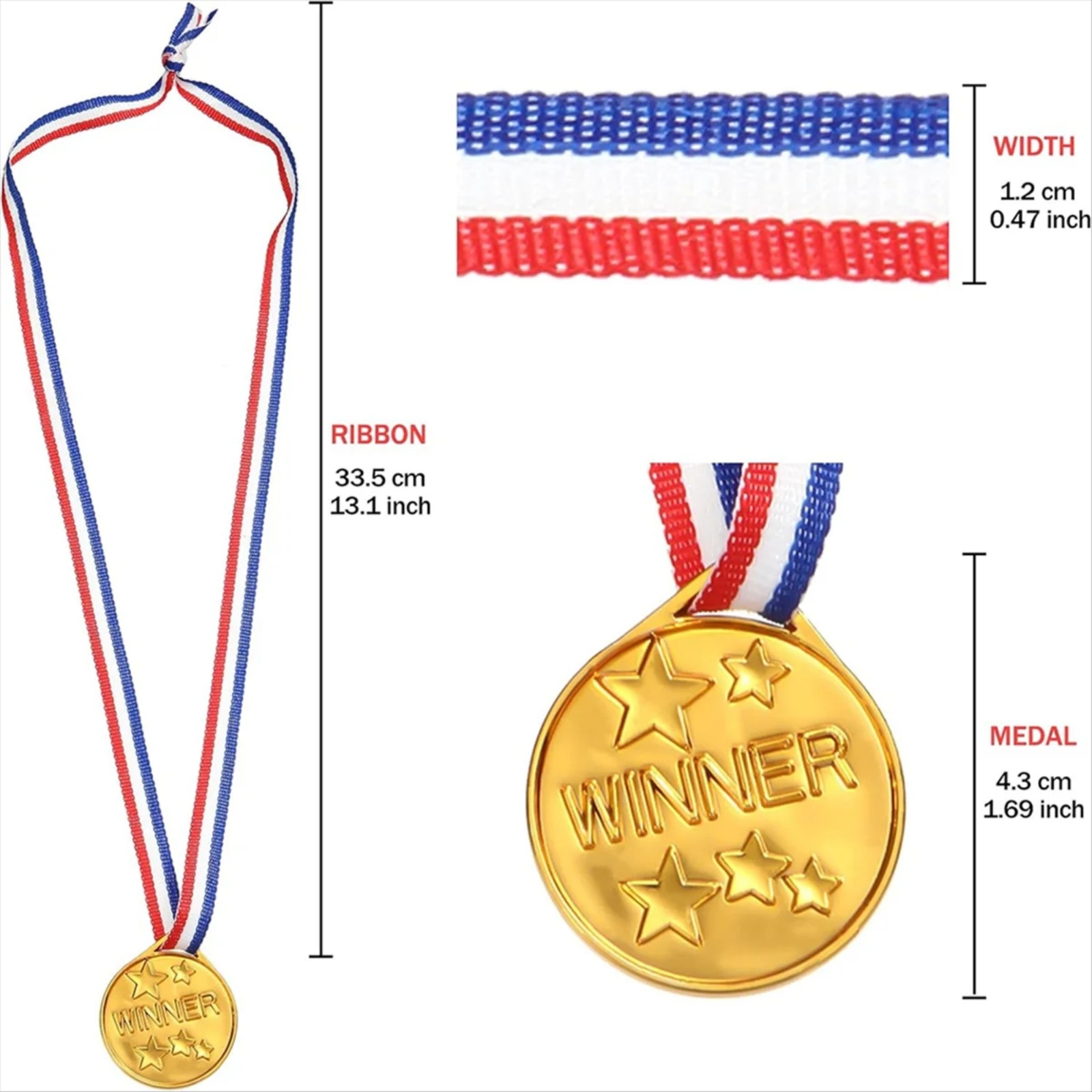 30Pcs Plastic Gold Winners Med - Party Games Gender Reveal 评论和价格